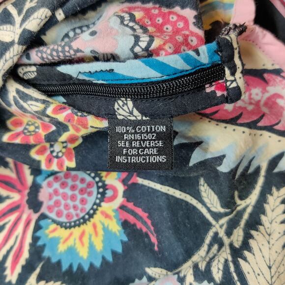 J. Peterman Epiphany Long Sleeve Cotton Tunic Small Black Colorful Boho Paisley - Picture 9 of 12